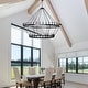 preview thumbnail 11 of 13, Modern Farmhouse Chandelier 2 Tier Large Black Wagon Wheel Chandeliers