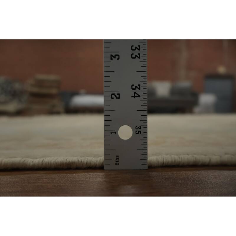 Hand Knotted Oriental 100% Wool Carpet Transitional All-Over Beige & Ivories Oushak Area Rug - 13' 1'' X 10' 0''