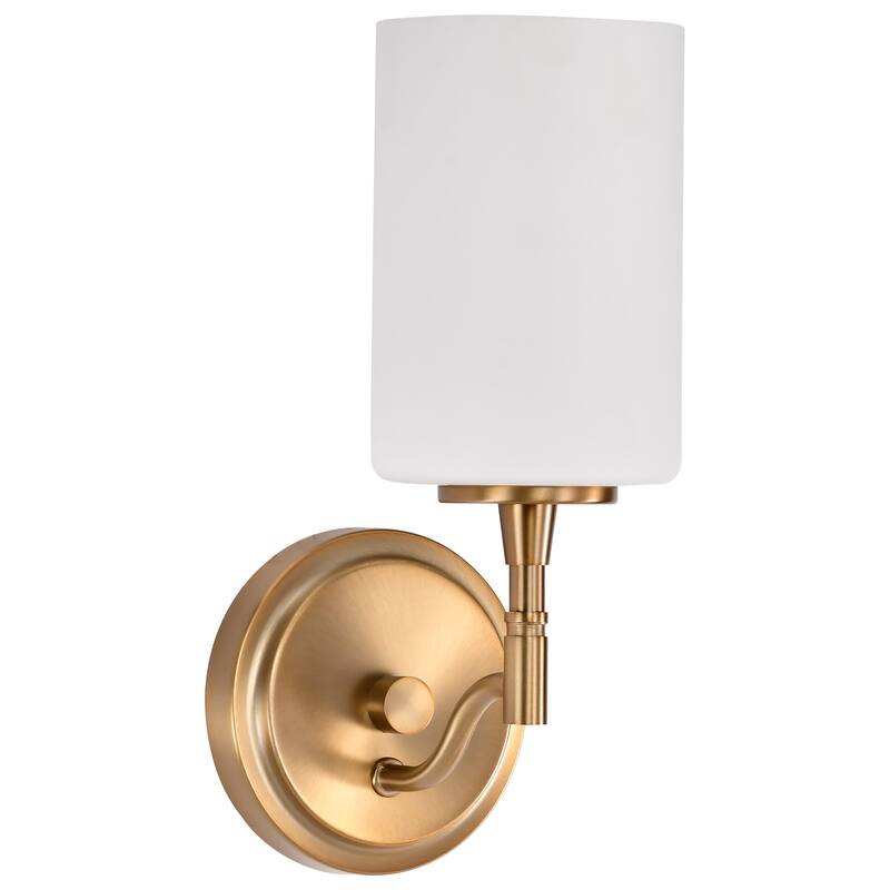 Liam 1 Light Vanity Burnished Brass White Opal Glass - Burnished Brass