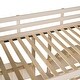 preview thumbnail 8 of 16, Full Over Twin & Twin Velvet Triple Bunk Bed with Drawers & Guardrails, Solid Wood Detachable Triple Bedframe for 3 Kids/Adults