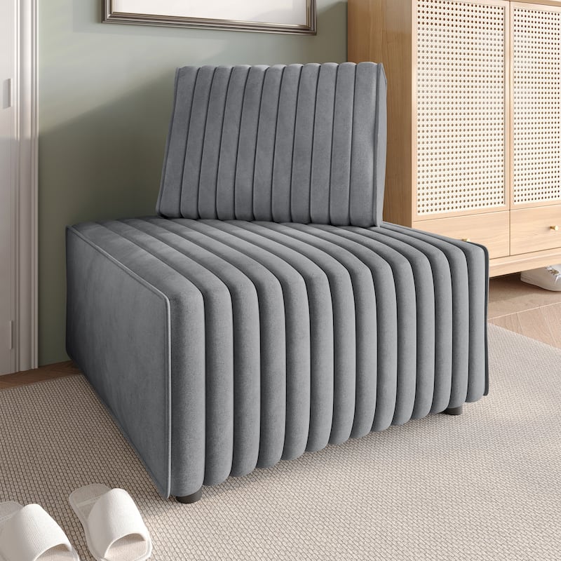 CraftPorch Contemporary Clean-Line Linen Upholstered Corner Seat