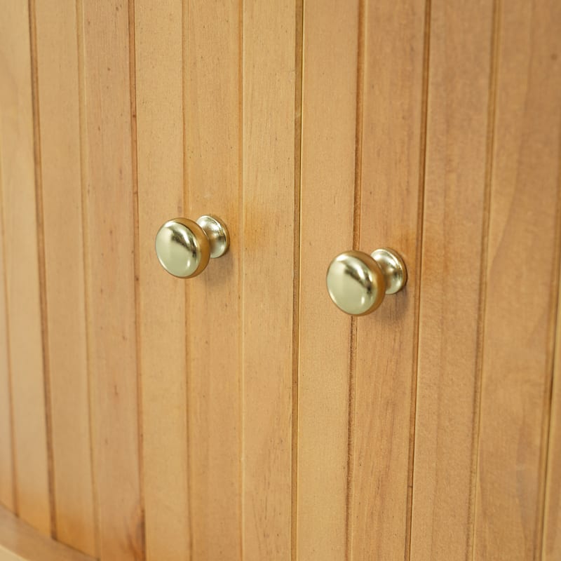 Christopher Knight Home - Farmhouse Solid Wood Semi-Cylindrical Nightstand with Sliding Slatted Doors