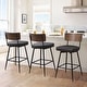 preview thumbnail 13 of 136, 26"/29" Faux Leather Swivel Counter/Bar Stools Set of 2/3 Set of 3 - Black - Bar Height
