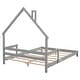 preview thumbnail 24 of 22, Full Size House-Shaped Headboard Bed with Handrails and Slats - Whimsical Design, Sturdy Construction