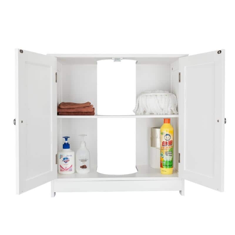 23" Bathroom Wood Vanity Storage Wall Mounted 2 Door Floor Cabinet