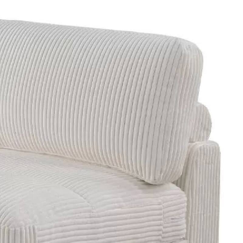 Nolan Armless Modular Chair with Square Frame, Plush Beige Corduroy