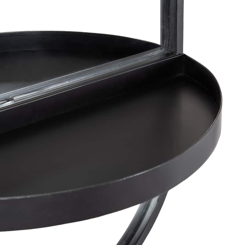 Kate and Laurel Estero Metal Oval Wall Mirror with Shelf