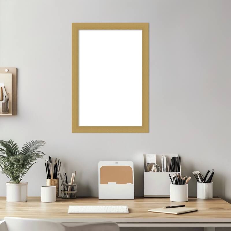Amanti Art Grace Brushed Gold Narrow Framed Dry Erase Magnetic Board