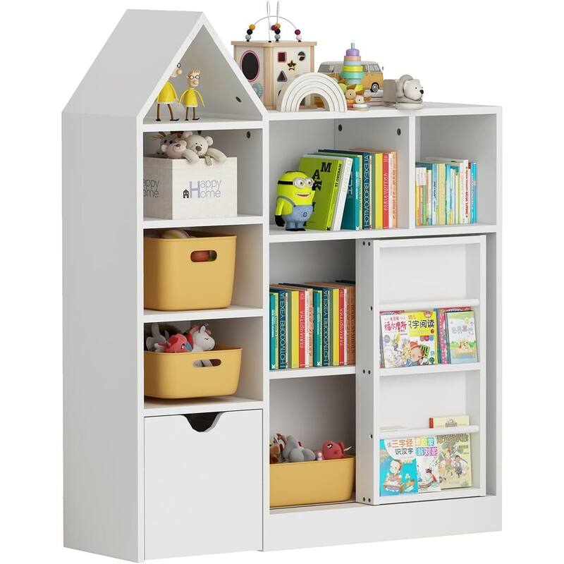 Toy and Book Organizer for Kids - White