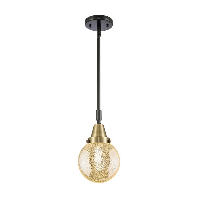 Innovations Lighting 447-1S-11-6 Beacon Pendant Beacon 6" Wide Mini - Black Antique Brass / Mercury