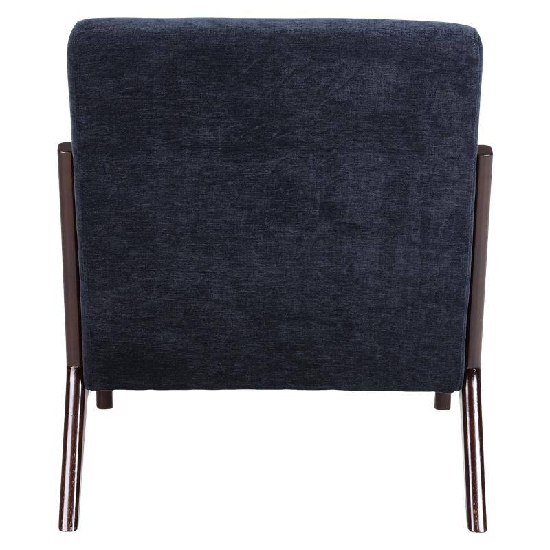 Mid-Century Modern Accent Chair with Solid Wood Frame and Detachable Lumbar Pillow for Living Room or Bedroom