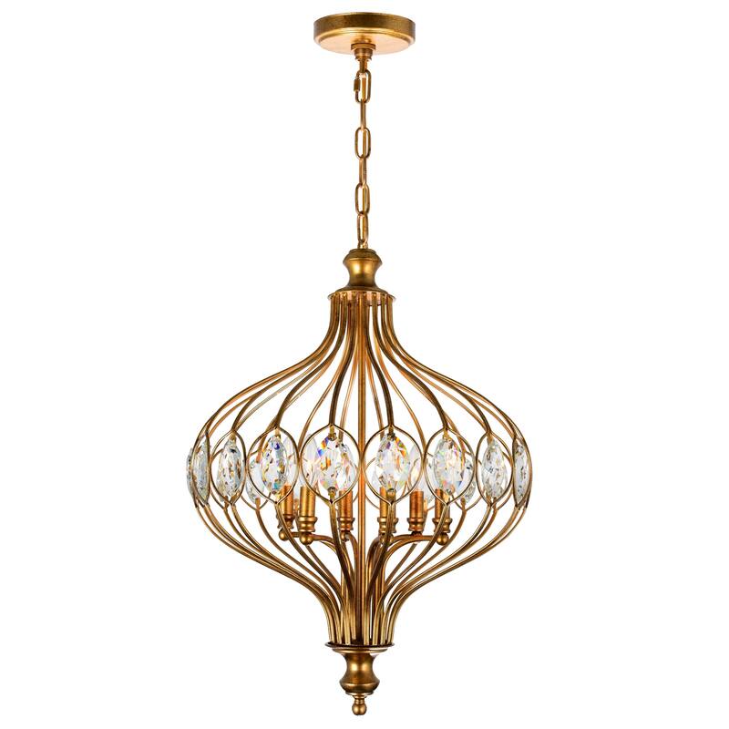 Altair 6 Light Chandelier With Antique Bronze Finish - Antique Bronze - Antique Bronze