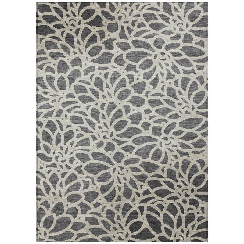 Machine Washable Indoor/ Outdoor Floral Craze Chantille Rug