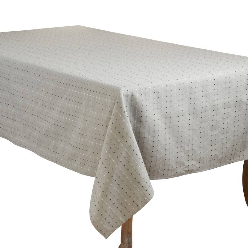 Cotton Blend Tablecloth With Stitched Line Design