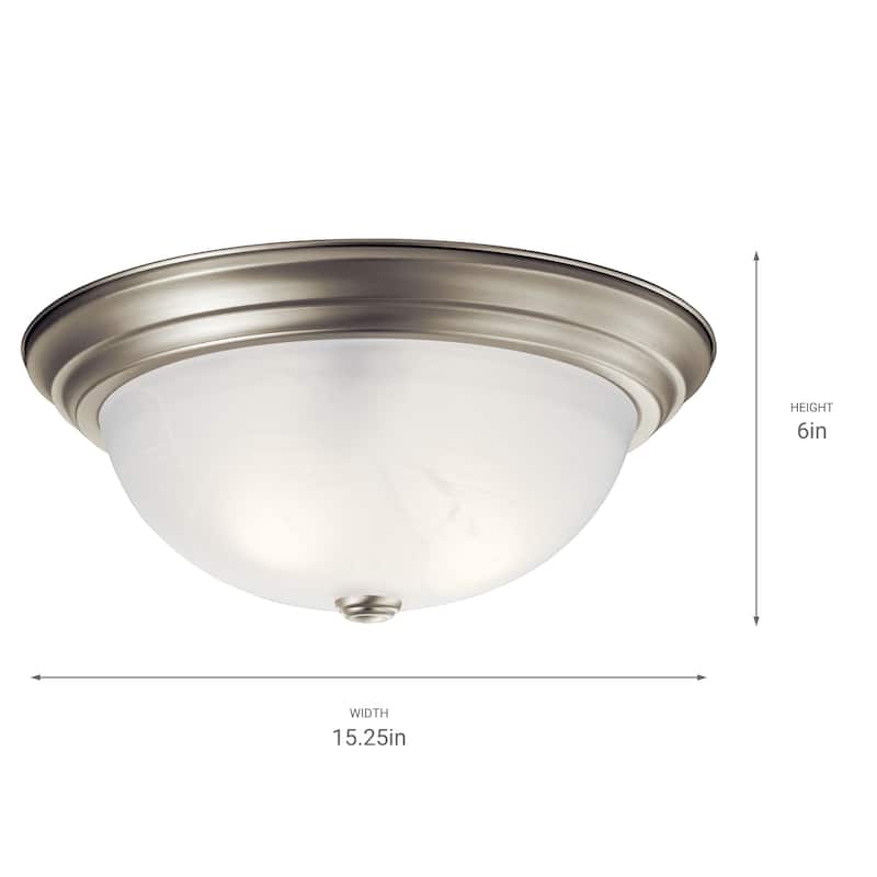 Kichler Lighting Transitional 3-light Brushed Nickel Flush Mount