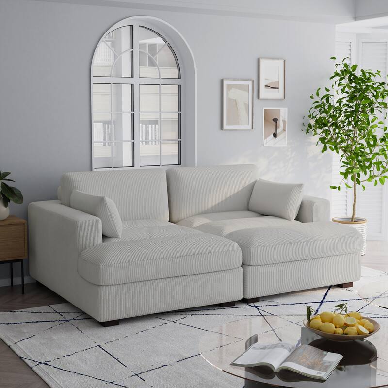 Navaeh Corduroy Modular Sectional Sofa Large Couch Sleeper Chaise