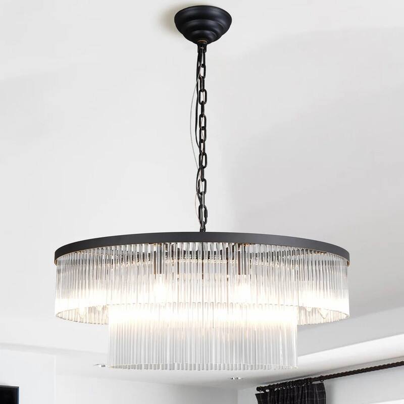 KAYLA 125 in. 20-Light Gold Crystal Chandelier- High Ceiling Lighting Fixture
