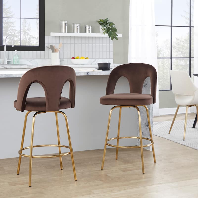 Ava Upholstered 26" Fixed-Height Counter Stool - Set of 2