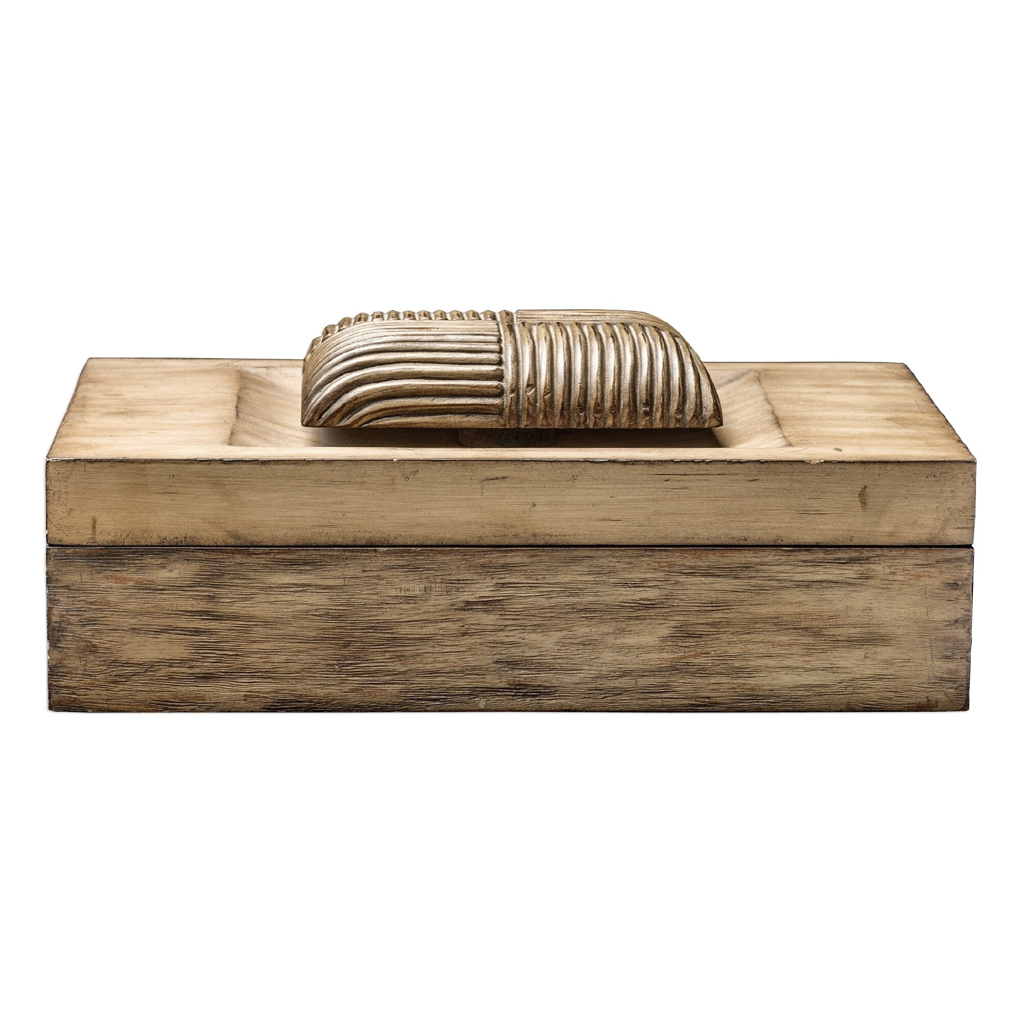 Shop 16 Tan Driftwood Keepsake Box With A Hinged Lid And Handle