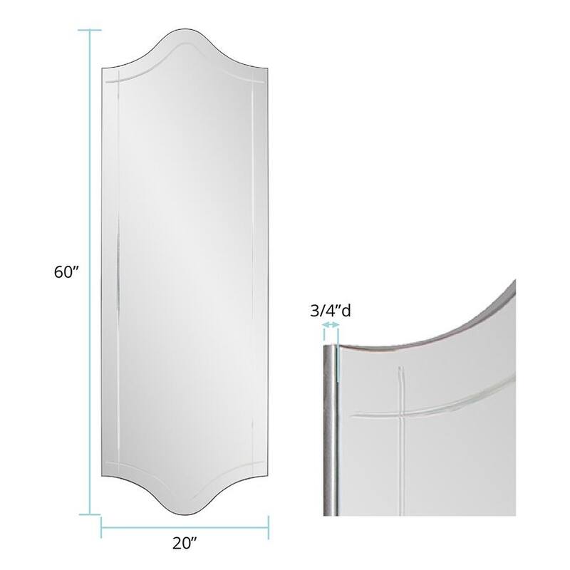 Allan Andrews Full Length Frameless Wall Mirror, Whitby Collection