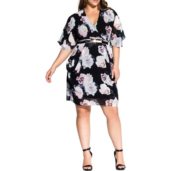 city chic floral wrap dress