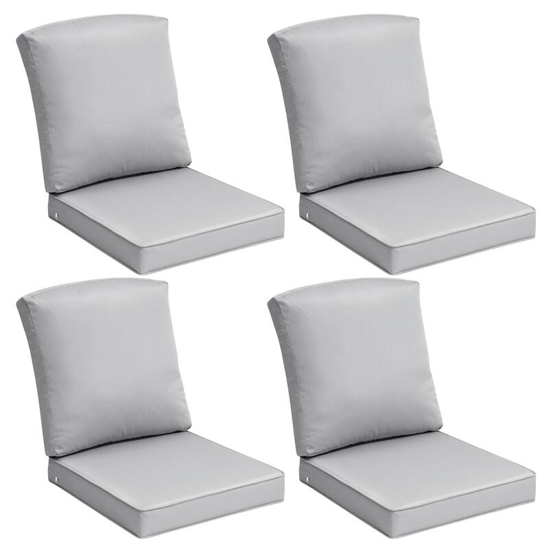 21" W x 22" D Outdoor Deep Seat Cushion Set by Crestlive Products - Light Grey - 4-Seater