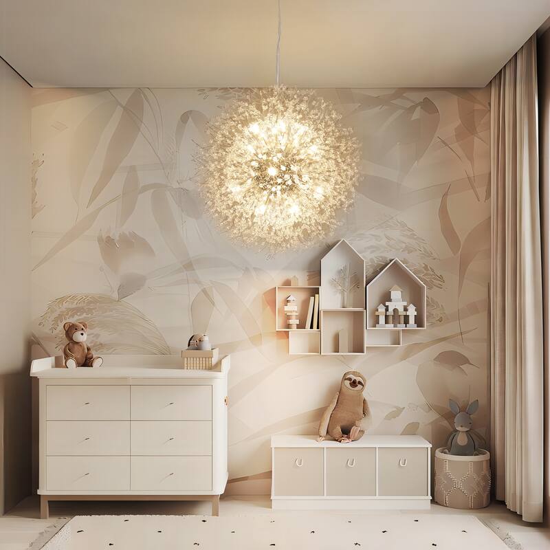 8/9/16-Light Modern Glam Linear Sputnik Globe Pendant Island Light Firework Starburst Crystal Chandelier with Crystal Beads