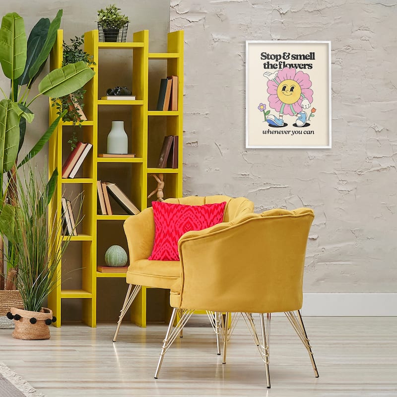 Stupell Vintage Smell The Flowers Framed Giclee Art Design By Victoria Barnes