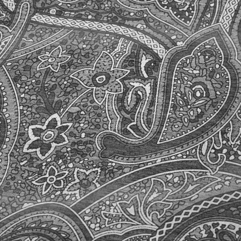 Premium Machine Washable Modern Paisley Sherpa Throw Blanket