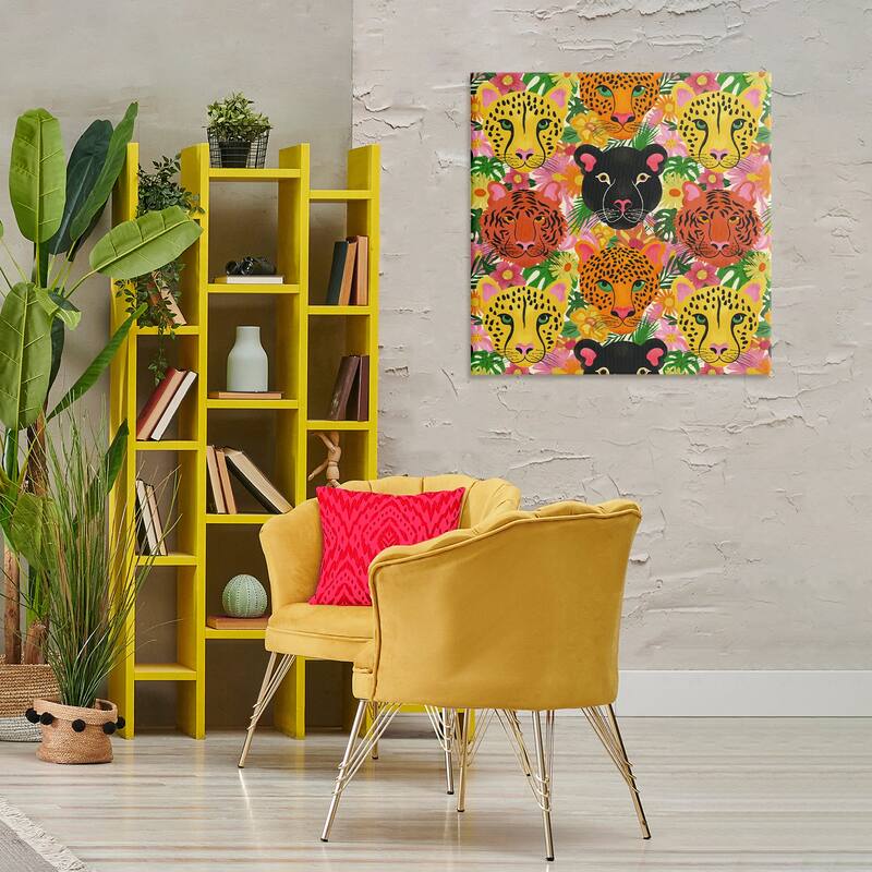 Stupell Jungle Cats Wildlife Pattern Canvas Wall Art Design By Carrie Cantwell