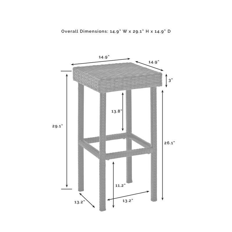 Crosley Palm Harbor Outdoor Wicker 29-inch Bar Height Stool (Set of 2)