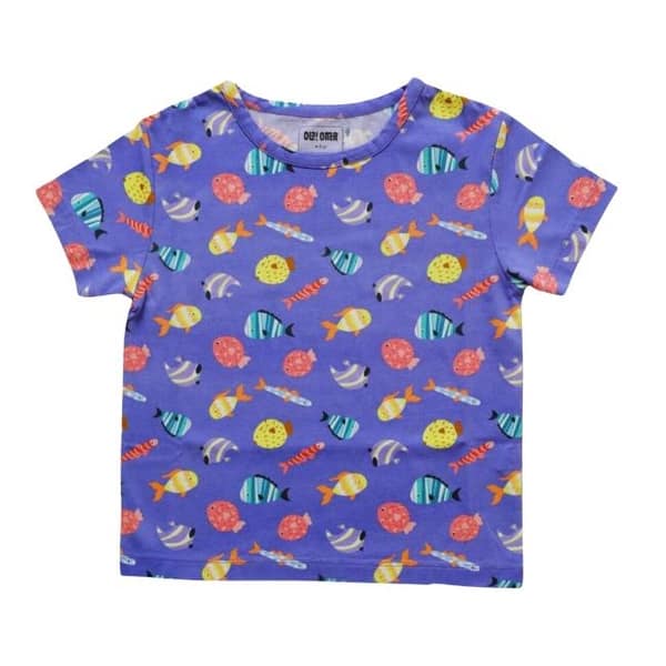 slide 2 of 12, Oversized Round neck Tshirt Oversized Round Neck T-shirt- Fuzzy Fishes - 3-4 Years