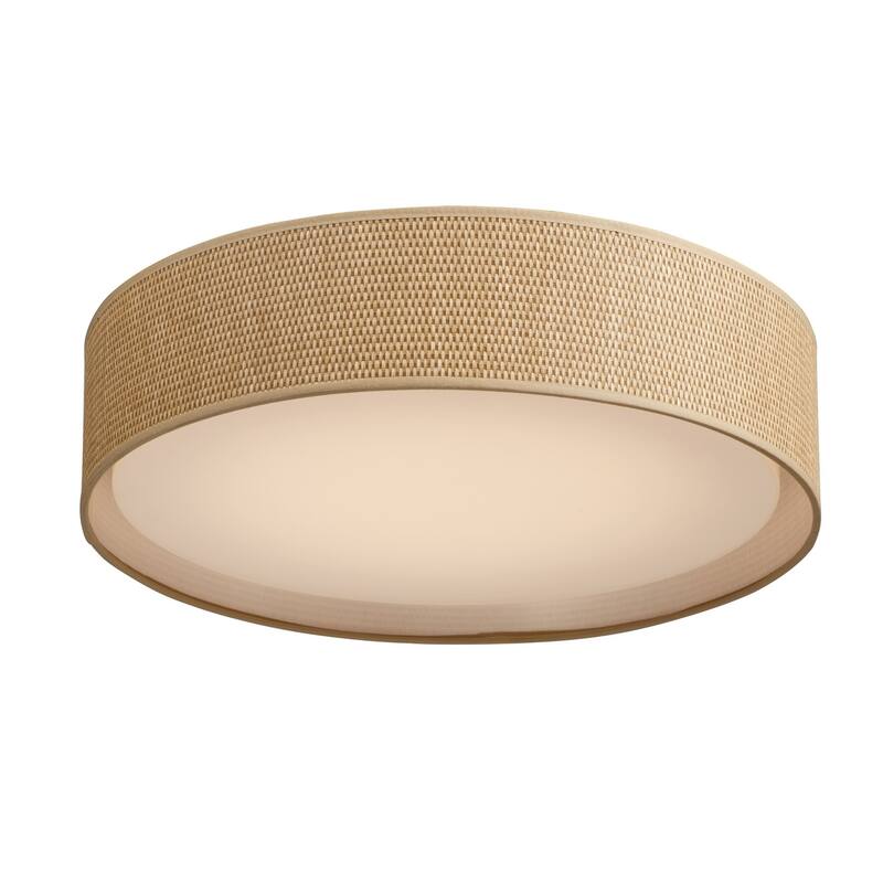 Maxim Prime 20" LED Flush Mount Drum Ceiling Fixture - Grass Cloth