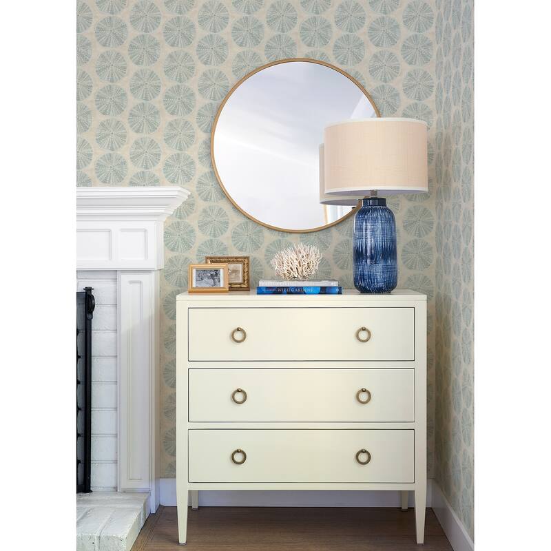 Chesapeake Sea Biscuit Aqua Sand Dollar Wallpaper