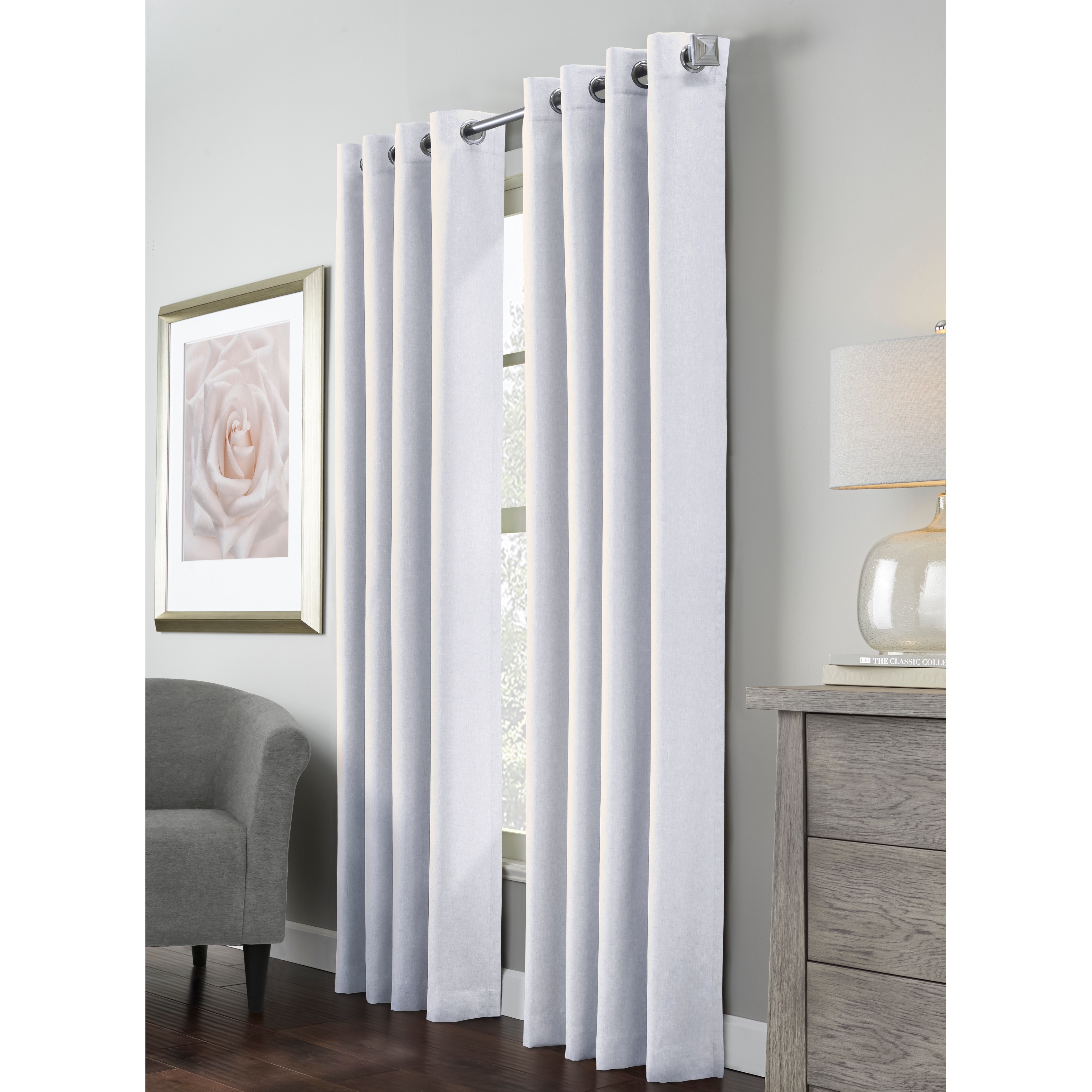 Margaret Richly Textured Woven Grommet Curtain Panel by Habitat