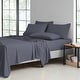 preview thumbnail 1 of 8, Kathy Ireland 2000 Thread Count Cotton 6 Pc Sheet Set Charcoal Grey - Cal King