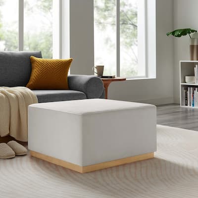 Tilden 17"/28" Square Performance Velvet Upholstered Ottoman
