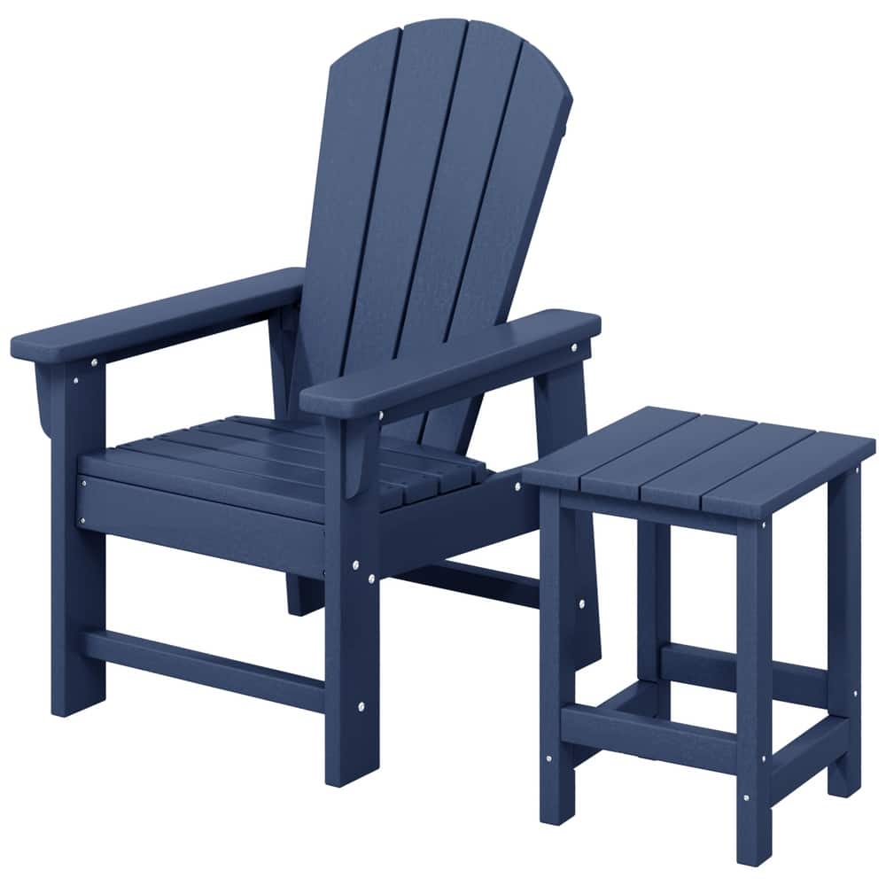 Laguna Kids Outdoor Poly Adirondack Chair With Side Table 2-Piece Set