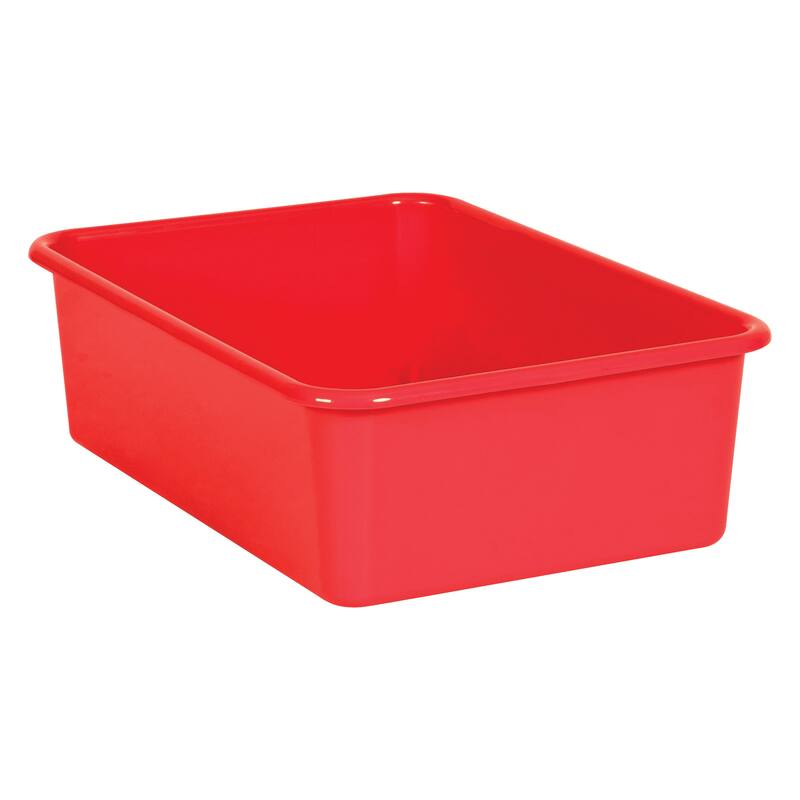 Teacher Created Resources Red Large Plastic Storage Bin, Pack of 3
