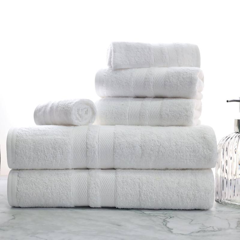 Blue Nile Mills Geneva Cotton Solid 6 Piece Towel Set - White
