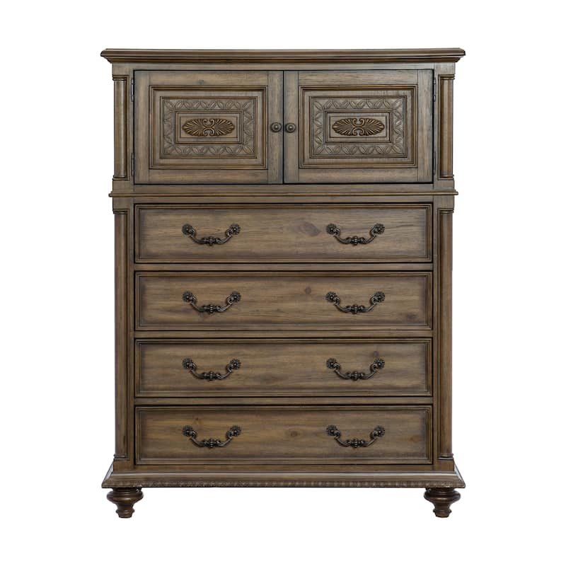 Luxury Bedroom Furniture 5pc Set Traditional Style Vintage Finish