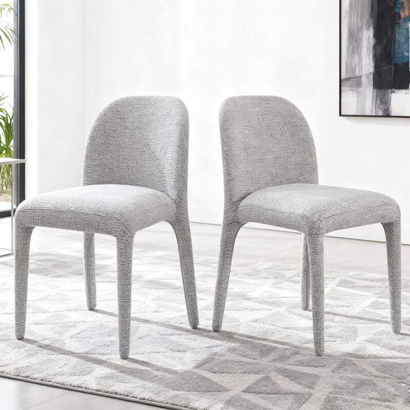 Modern 18" W Upholstered Dining Chair Fully Assembly Design Iron Legs - Set of 2 - Grey
