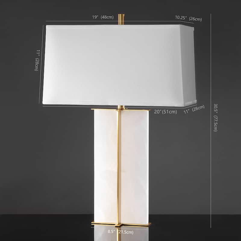 SAFAVIEH Couture Metha 31" Marble Table Lamp - 20" W x 11" D x 31" H - 20Wx11Dx31H