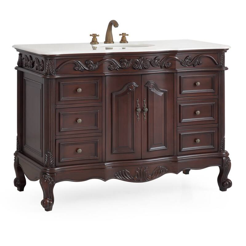 Benton Collection 48" Breston Single Sink Bathroom Vanity - Brown