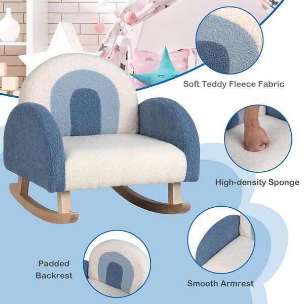 Costway Kids Rocking Chair Children Armchair Velvet Upholstered Sofa 20 x 19.5 x 20 On Sale Bed Bath Beyond 36300035