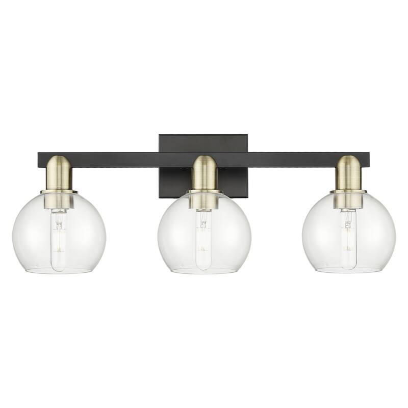 Innovations Lighting Endless Possibilities Arcadia - Athens - 3 Light 25" Bath Vanity Light - Clear/Black Antique Brass
