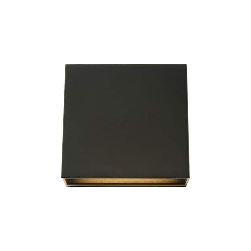 1-Light 5" H Industrial Black Triangular Aluminium Integrated LED Hardwired Outdoor Wall Light - 5 in. W x 5 in. H x 3.94 in. D