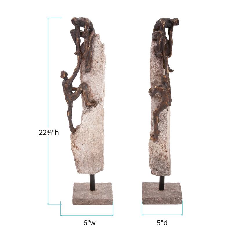 Allan Andrews People Climbing on Stone Decorative Statue