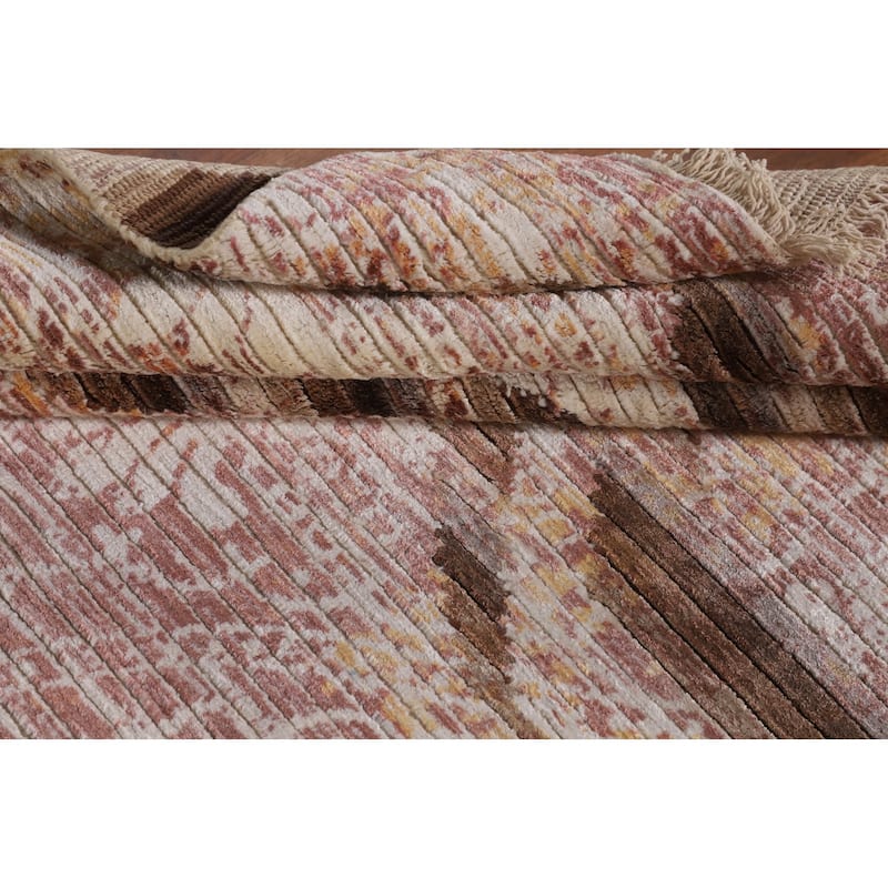 Abstract Modern Rug Hand-Knotted Wool Carpet - 3'10"x 6'0"