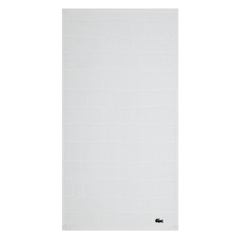 Lacoste Croc Scale Cotton Bath Towel, Hand Towel, and Washcloth - Hand Towel - White
